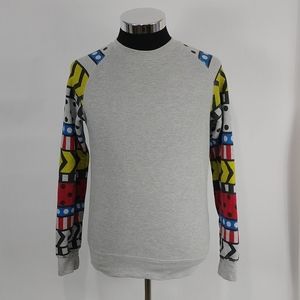 Lazy Oaf Pattern Sleeve Crew Sweatshirt
